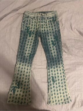 Green Patterned Valabasas Play Bootcut Jeans